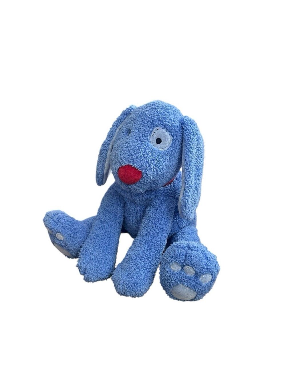 Rare Gund Pottery Barn Kids Blue Dog Plush Spot Eye Red Nose Soft HTF Retired